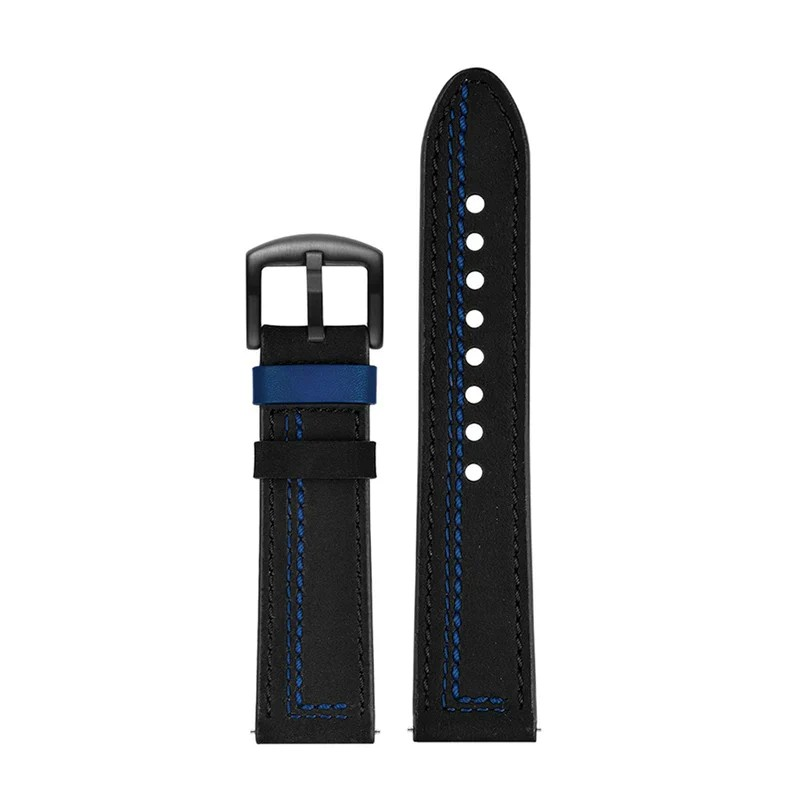 Black and blue adjustable strap