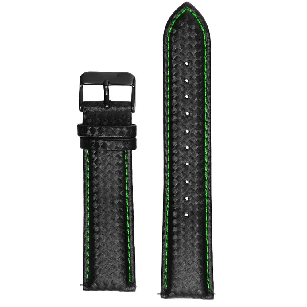 Black and green leather strap